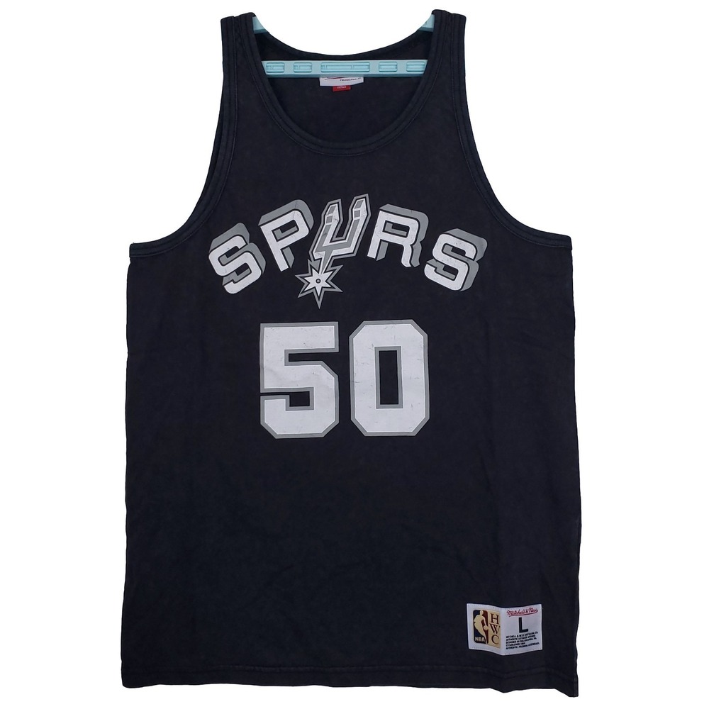 David Robinson San Antonio Spurs Mitchell & Ness NBA Large Tank Top Black‎ New
